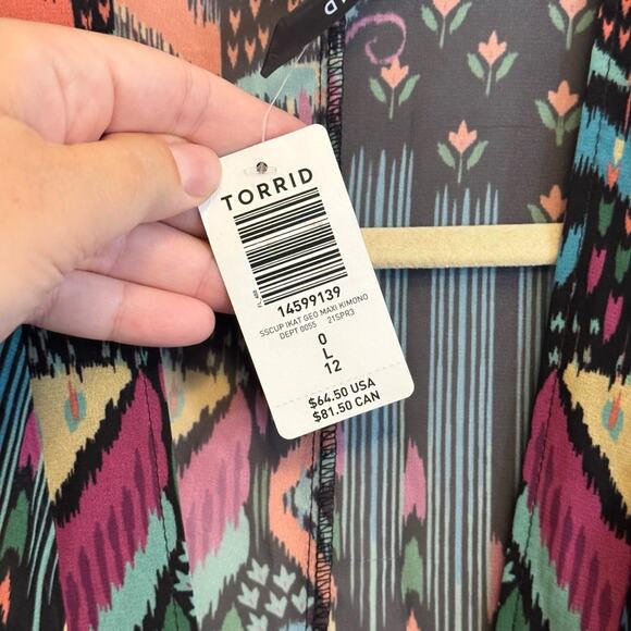 Torrid Maxi Kimono Black Large NWT - Picture 6 of 7